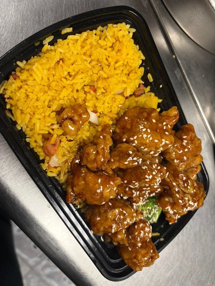 Shared dishes arranged for a casual meal.